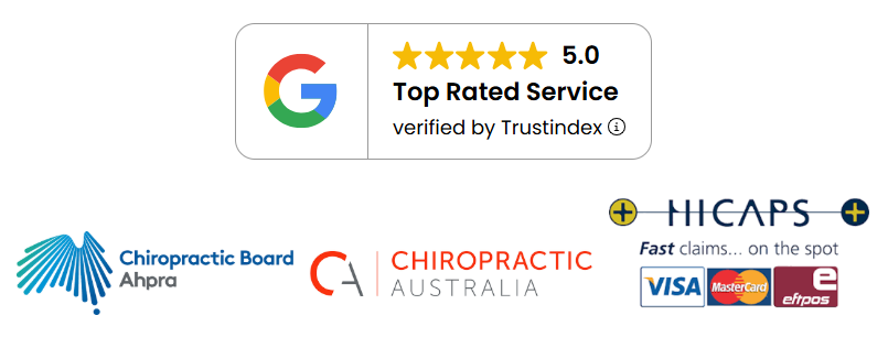 Google 5 Star Rated, Ahpra Registered, Chiropractic Australia Member, HICAPS Available